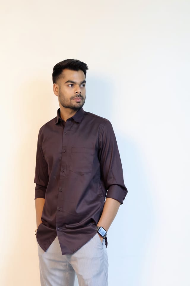 Solid Dark Wine Stripe Shirt
