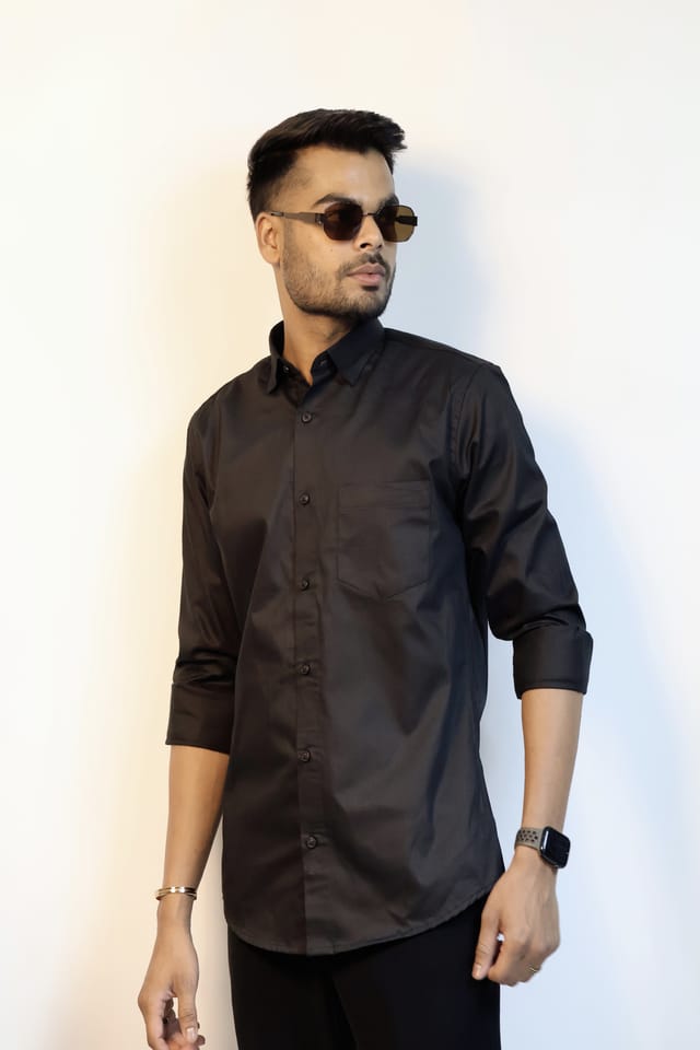Solid Black Stripe Shirt
