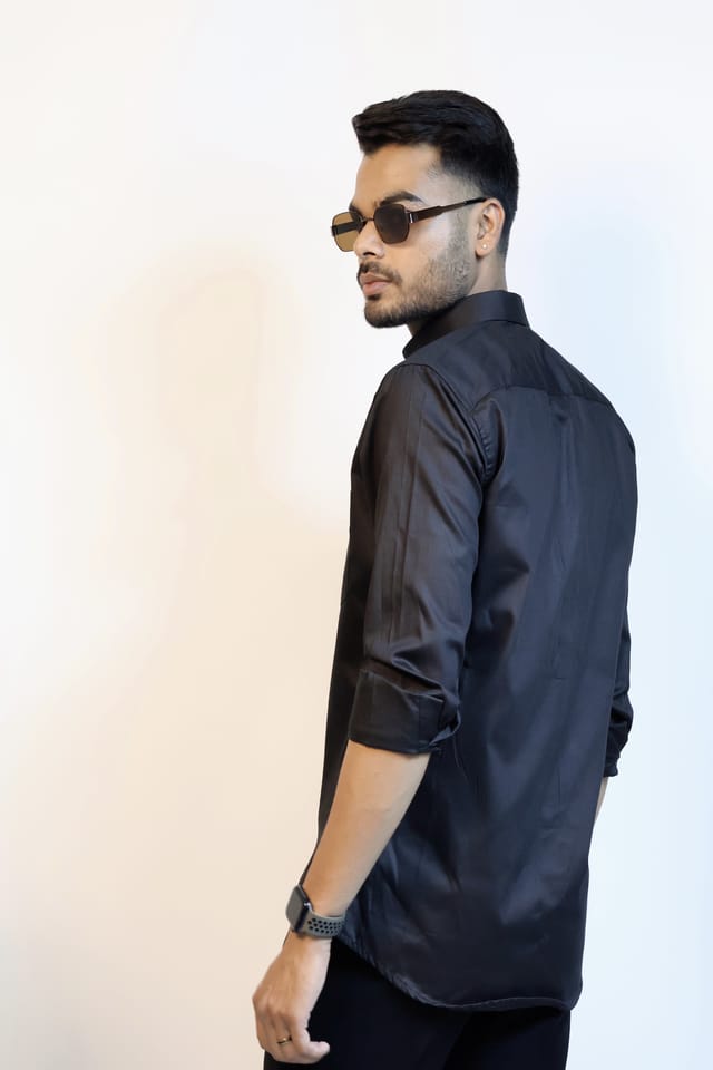Solid Black Stripe Shirt