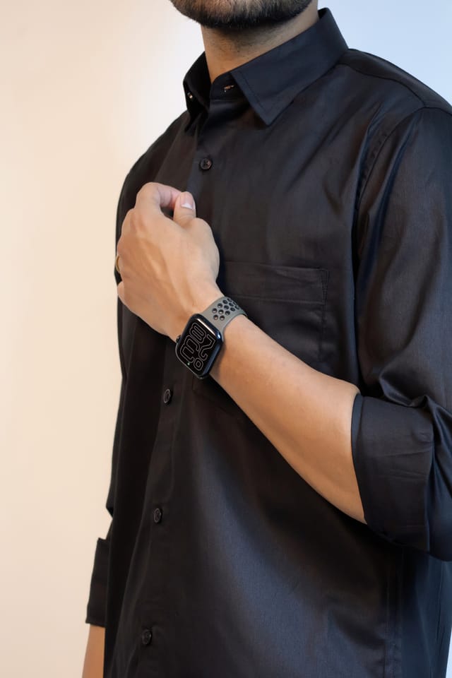Solid Black Stripe Shirt