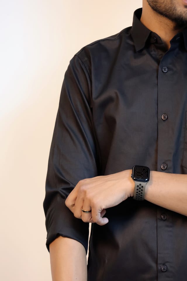 Solid Black Stripe Shirt