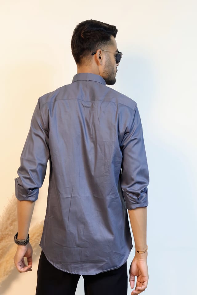 pSolid Arsenic Grey Stripe Shirt