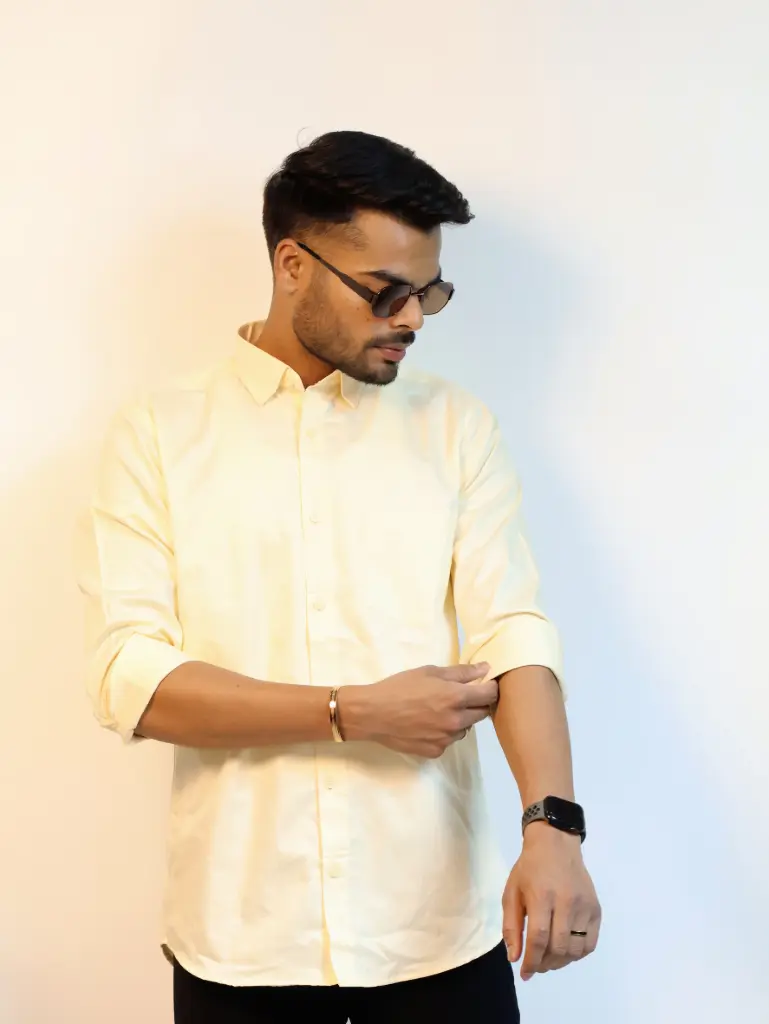 [36VFS0008] Pearl Plain Shirt in Giza Cotton (S)