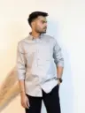 Solid Grey Plain Giza Cotton Shirt