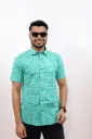 Blocks Printed Jaipuri Shirt in Castleton Green 