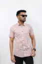 Red Flower Printed Jaipuri Shirt in Cream 