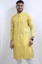 Yellow Lining Printed Jaipuri Kurta 