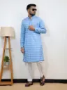 Sky Blue Printed Jaipuri Kurta 