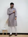Jaipuri Printed Kurta in Grey 