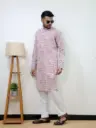 Brown Leaf Printed Jaipuri Kurta