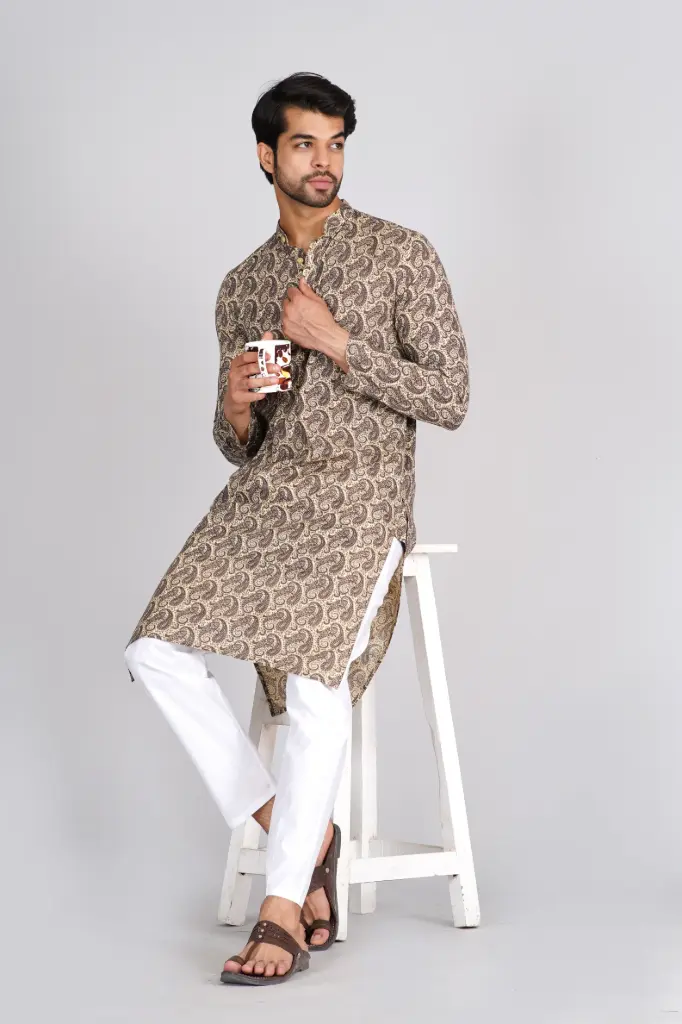 [40LKV0005] Cream kurta   (M)