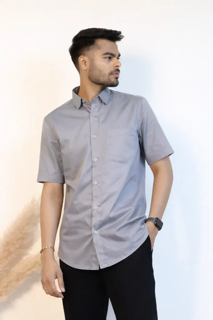 [36VFH0004] Giza Stoneveil Half-Sleeve Shirt (S)