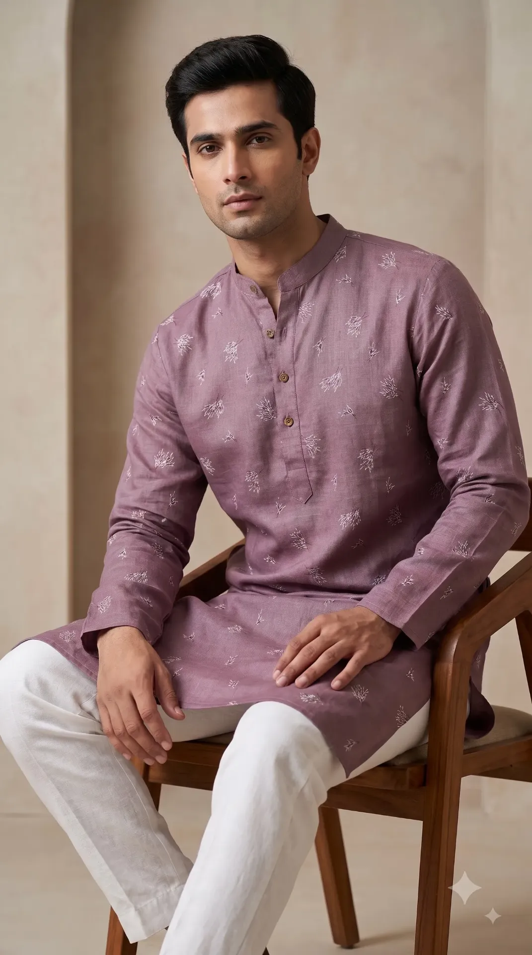 [36VPK0232J26] Linen Printed kurta in dark Grey colour (VPK0232) (S)