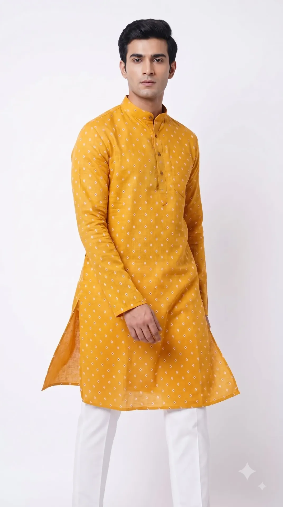 [36VPK0229J26] Linen printed kurta in Rust colour (VPK0229) (S)